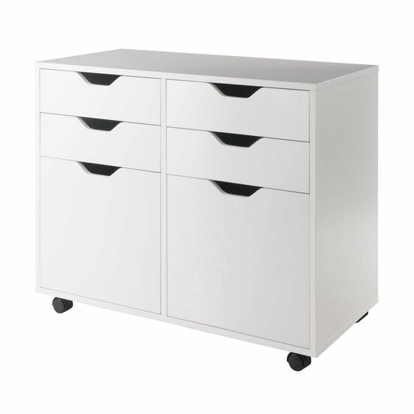 Winsome Wood 26.3 x 32.1 x 15.9 in. Halifax 2 Section Mobile Storage Cabinet, White 10622